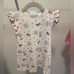 Little English Toddler Patriotic Angel Sleeve Dress